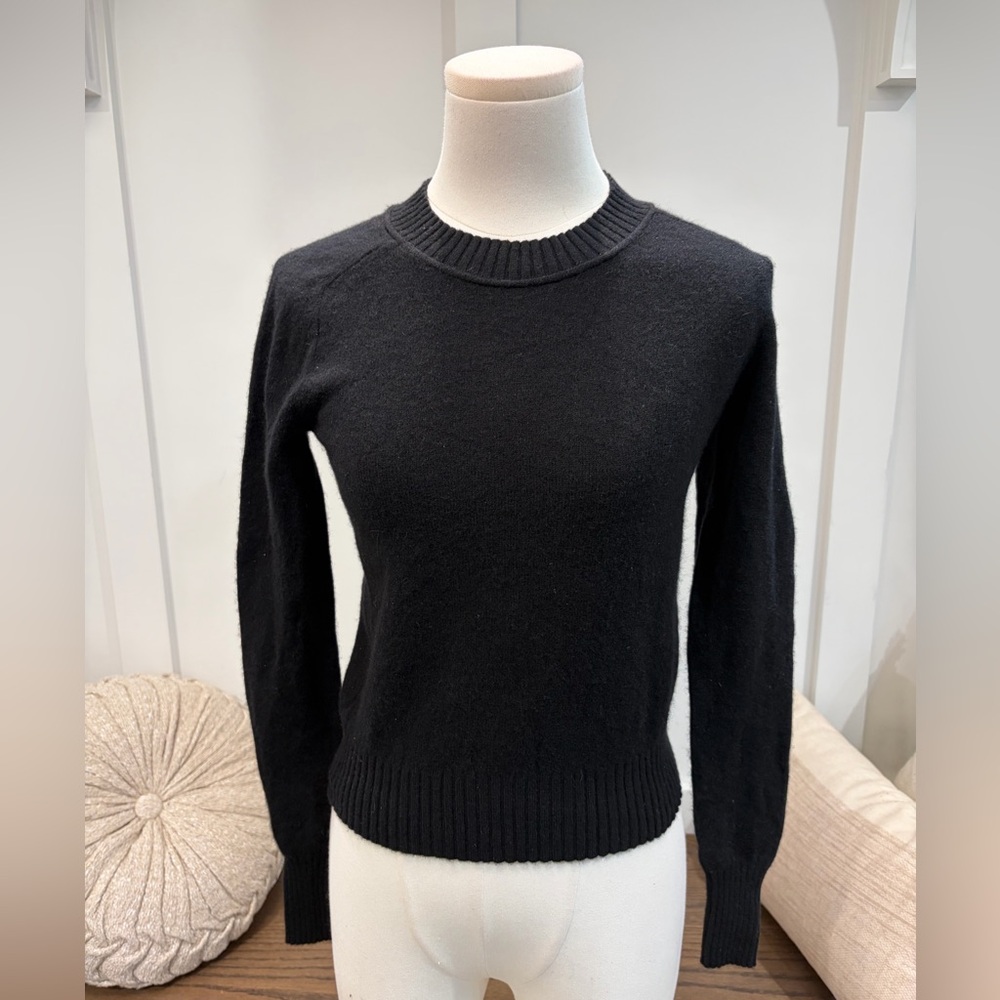 EVERLANE The Cashmere Crew Sweater Size XXS Black Nordstrom Return